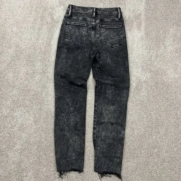 Frame Le Sylvie Slender Straight Jeans Women's‎ SZ 28 Distressed Raw Hem Stretch - Picture 3 of 10